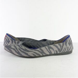 Rothy’s The Point Zebra Animal Print Gray Flats Retired